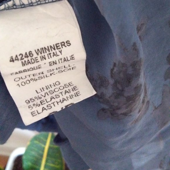 Blue Floral Silk Blouse - Picture 3 of 4